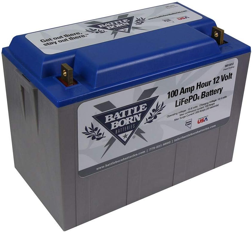Battle Born Batteries LiFePO4 Deep Cycle Battery - 100Ah 12v with Built-In BMS - 3000-5000 Deep Cycle Rechargeable Battery - Perfect for RV/Camper, Marine, Overland/Van, and Off Grid Applications