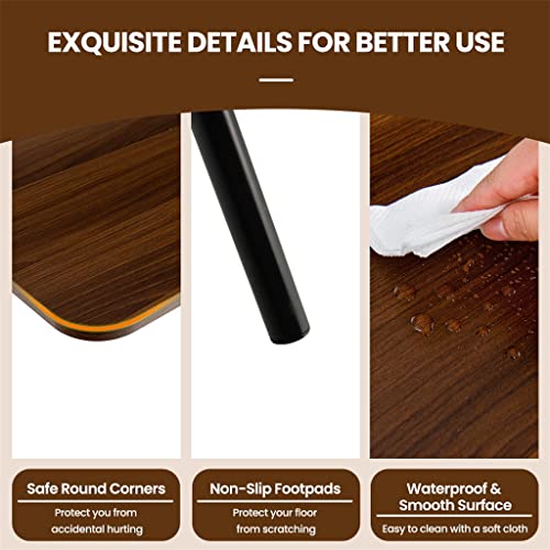 2 Tier Folding Computer Desk Laptop Desk Home Office No Assemble Brown Desk (D (33.5x24x38)) (D (33.5x24x38))