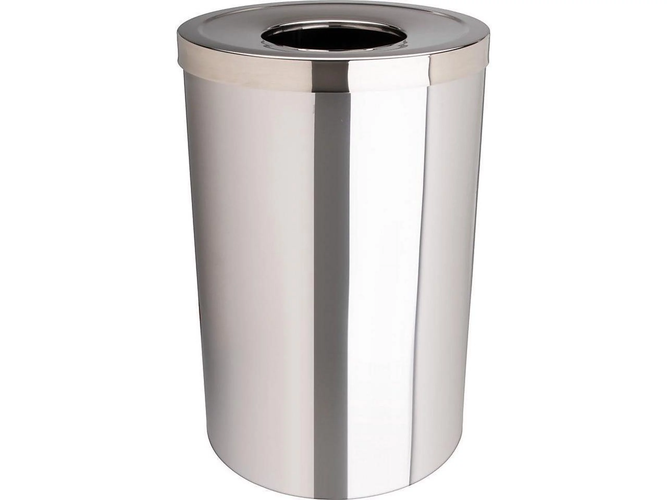Genuine Joe Wast Receptacle Open-Mouth 30 Gal. Stainless Steel 58895