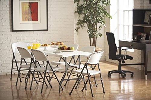 COSCO Molded Folding Banquet Table w/Handle, 6ft, Black