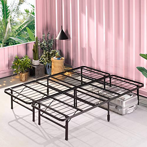 ZINUS Rumi 14in Full Metal Bed Frame, Quick Assembly SmartBase® Mattress Foundation, Heavy Duty Sturdy Steel with No Box Spring Needed, Eco-Friendly Packaging, Black