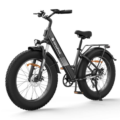 isinwheel M60 Electric Bike for Adults 750W 28mph Ebike with 48V 13Ah Removable Battery, USB Charging Port, 7 Speed Gearshift, 26
