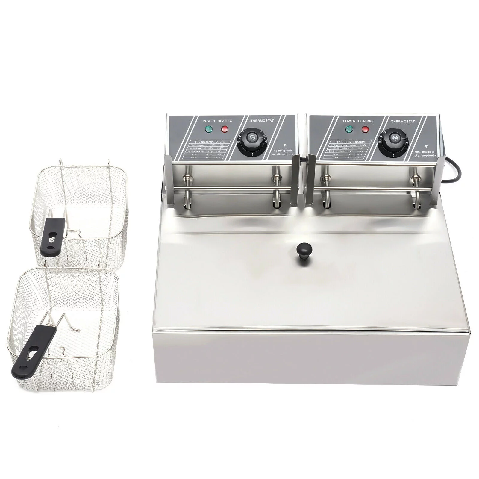 TFCFL 12L 5000W Single Tank Electric Deep Fryer Commercial Restaurant w/ Temperature Control