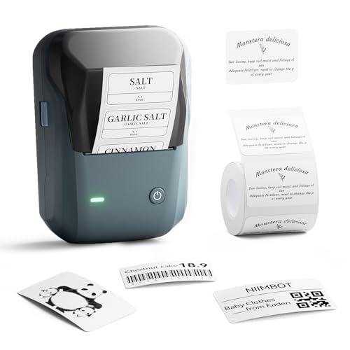 NIIMBOT B1 Label Maker,2 Inch Bluetooth Thermal Label Printer, Automatic Label Identification, Easy to Use for Home Office and Business, Label Maker Machine with Tape, Support Phones & PC