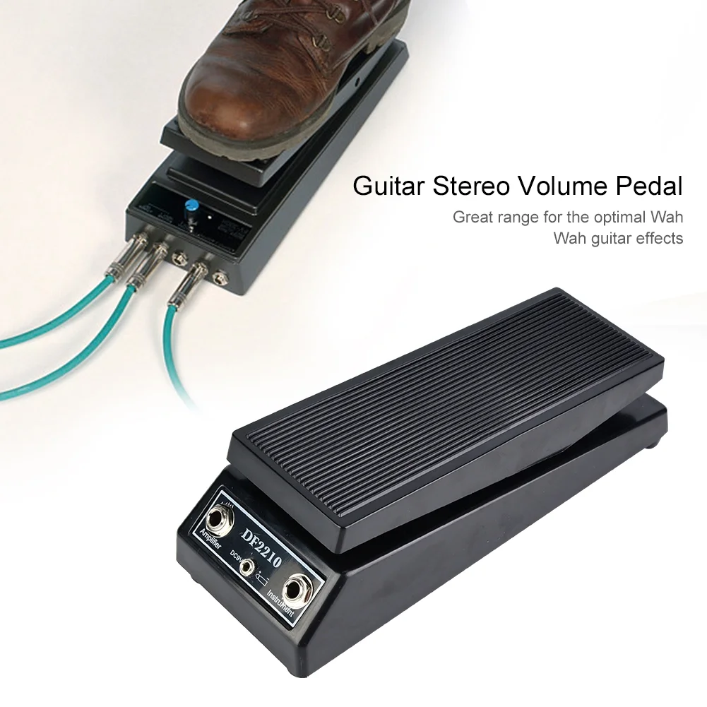 Guitar Pedal, DF2210 Guitar Stereo Volume Pedal Guitar Effect Pedal Classic Wah Wah Guitar Pedal Black