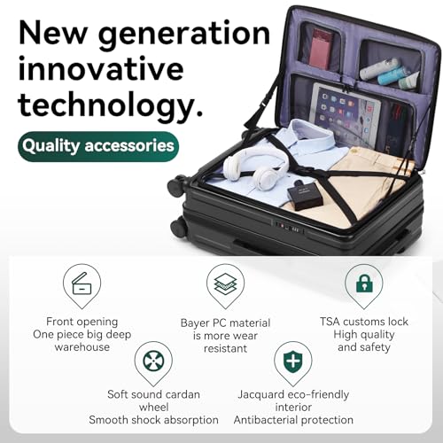 ROAMING Grace Expandable Carry On Luggage Airline Approved, 20 Inch Hardside Carry On Suitcase with Wheels, Travel Harshell Spinner Small Luggage with Tsa Lock, Jade cyan, 20-Inch Carry-On