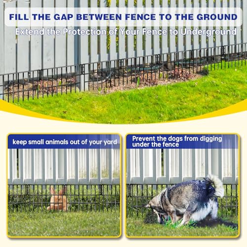 35 Panels Garden Fence Animal Barrier, 38 Ft(L) X 13 in(H) No Dig Fence for Dogs, Upgrade 1.2in Gap Garden Border Ground Defense, Rustproof Metal Outdoor Wire Fencing for Dogs, Rabbits