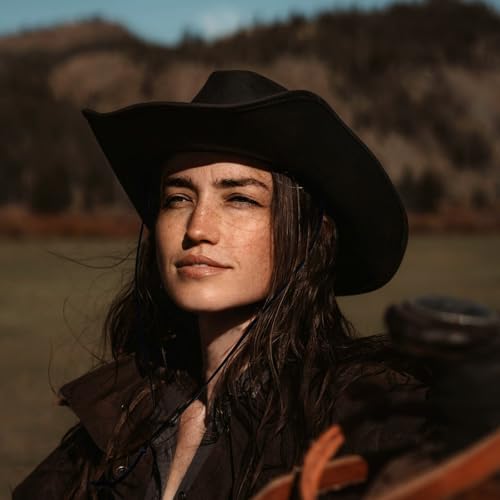 Women Men Classic Felt Wide Brim Western Cowboy Cowgirl Hat with Belt Buckle