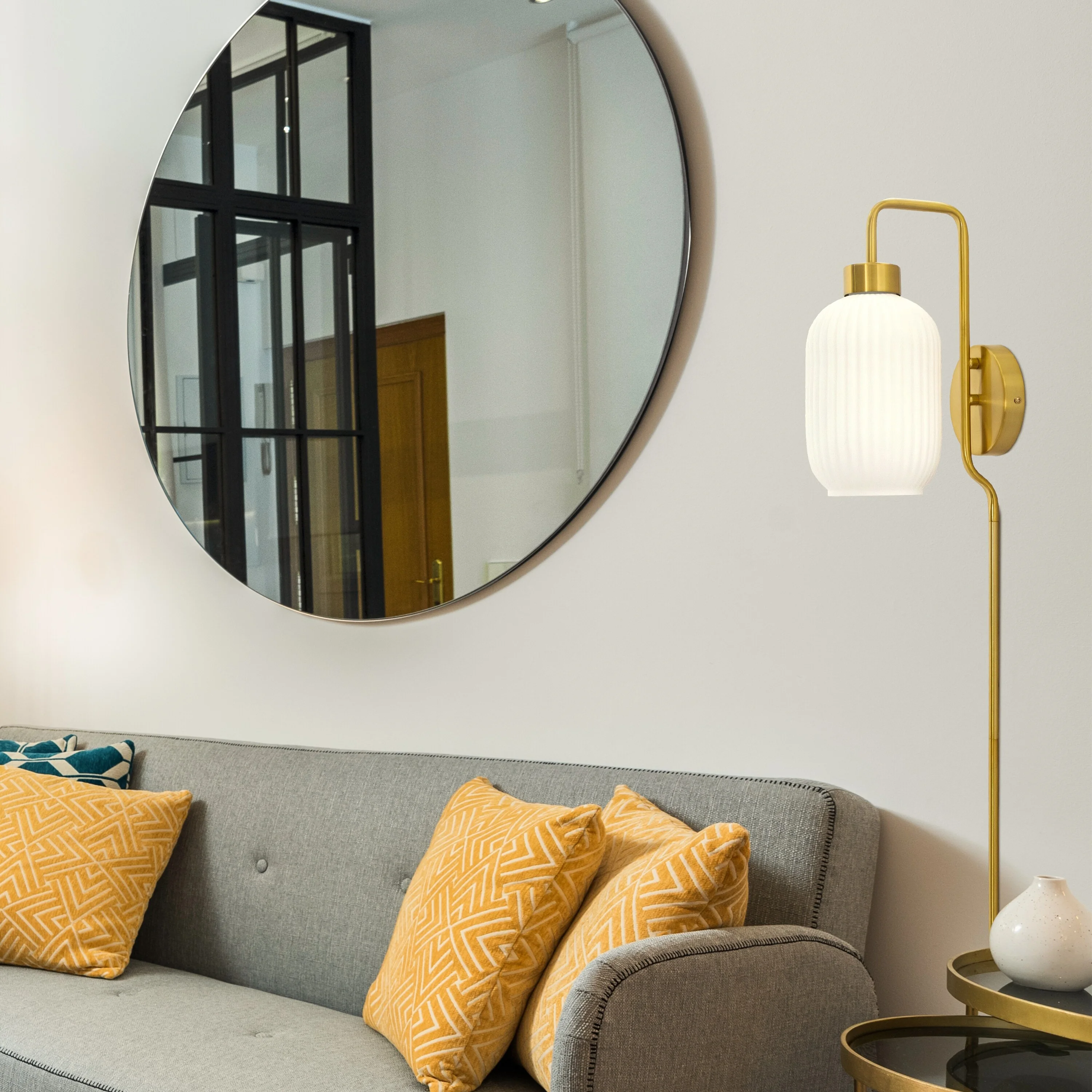 River of Goods Adrienne  White Glass and Metal Retro Wall Sconce - 5.375