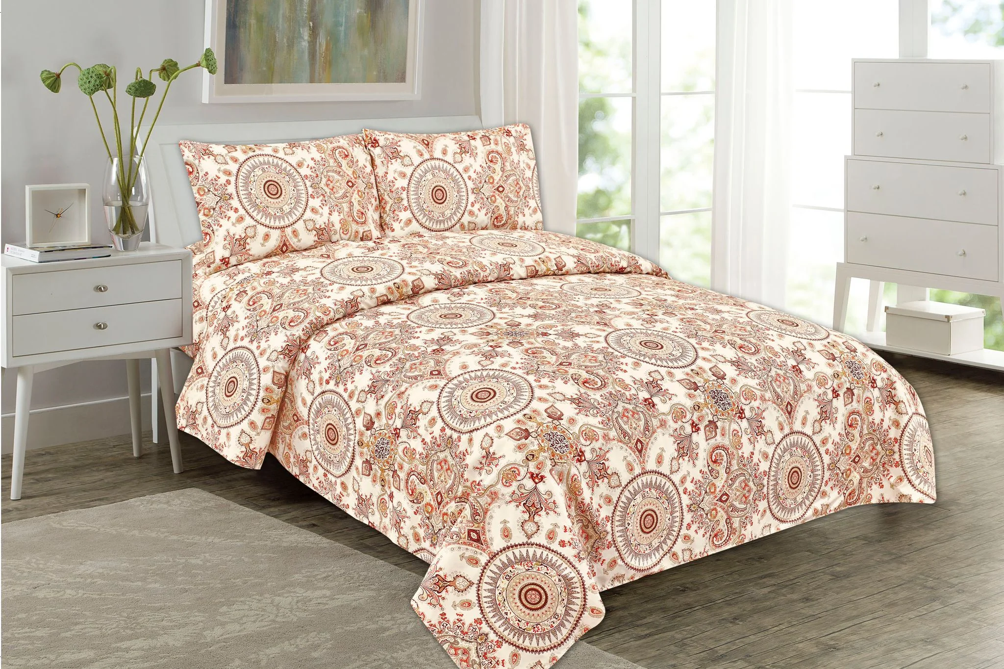 2500 Royal Printed Bamboo Collection Bed Sheet Set