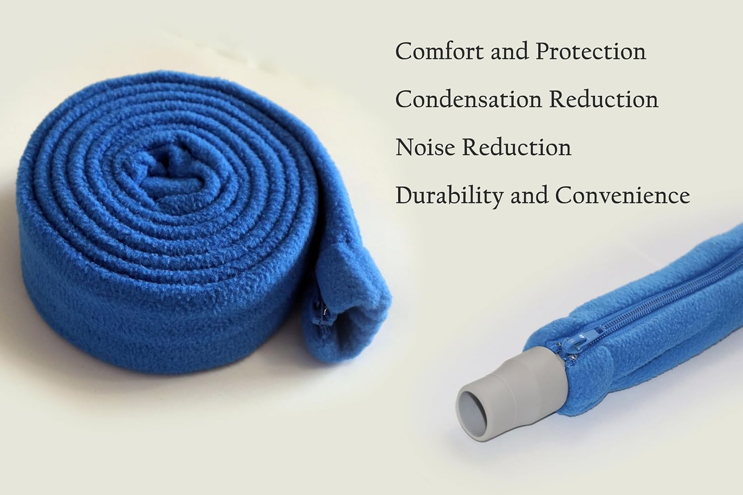 Aveen 6ft CPAP Hose Cover with 4 Holding Clips, Soft Fleece Tubing Wrap Insulator with Zipper, Universal and fit Most CPAP tubing, Comfortable CPAP supplies, CPAP accessories