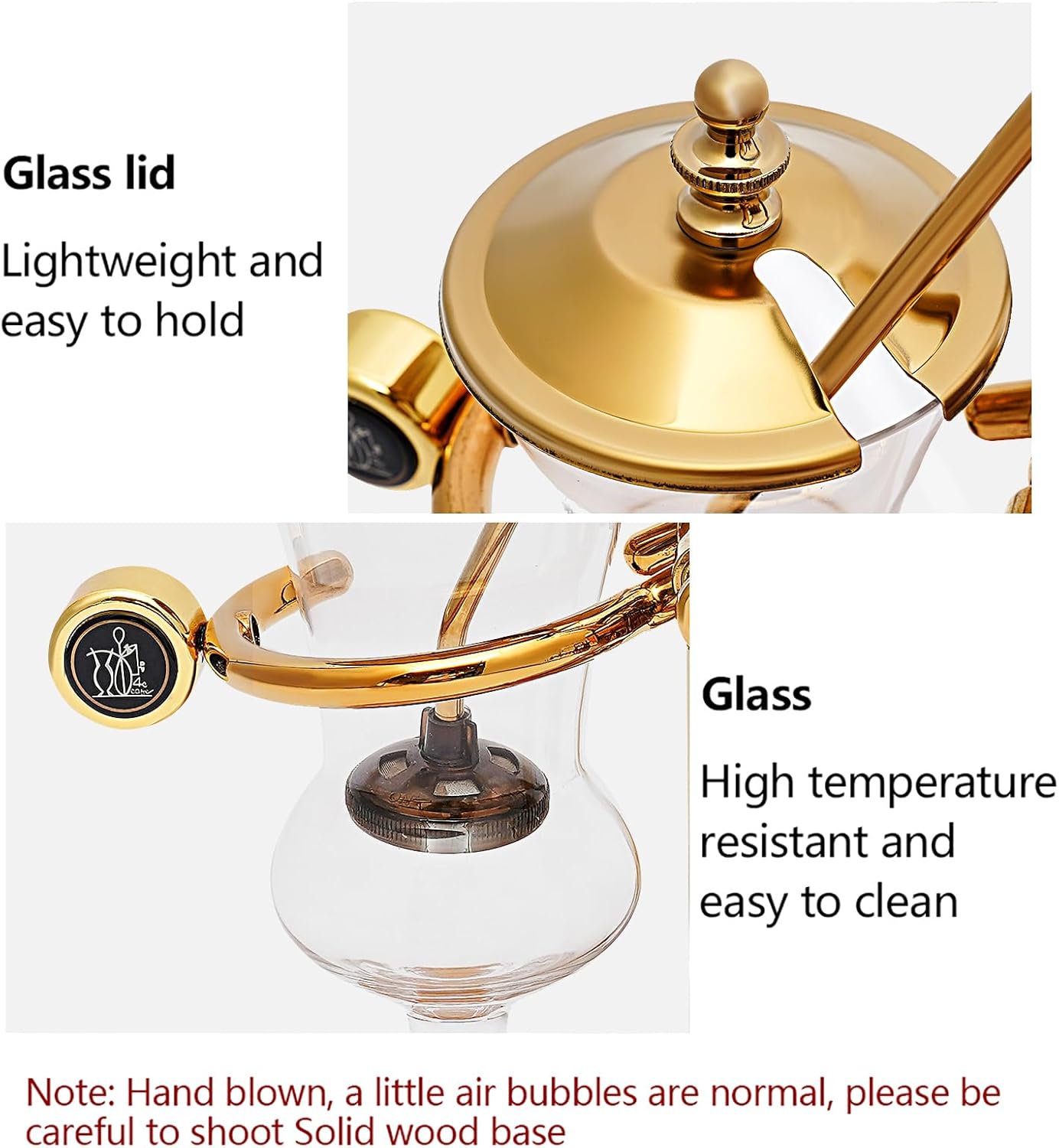 Luxury Royal Family Balance Syphon Siphon Coffee Maker Gold Siphon Brewer, Classic Retro Luxury
