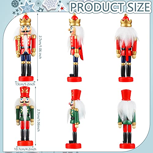 Aoriher Christmas Nutcracker Ornament Small Wooden Soldier Hanging Decorations Nutcracker Figure Ornament for Christmas Figure Decoration(12 Pcs)