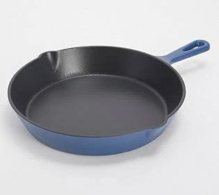 Geoffrey Zakarian 10x22 Colored Cast-Iron Skillet ,Zakarian Blue