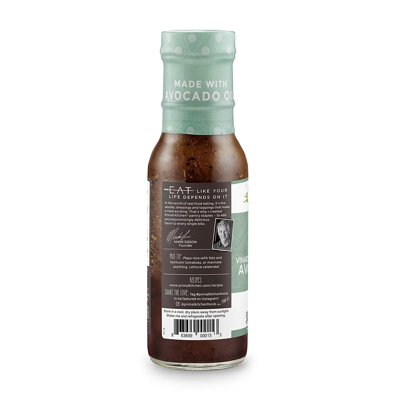 Primal Kitchen Vinaigrette & Marinade Made with Avocado Oil Greek 8 fl oz Pack of 2