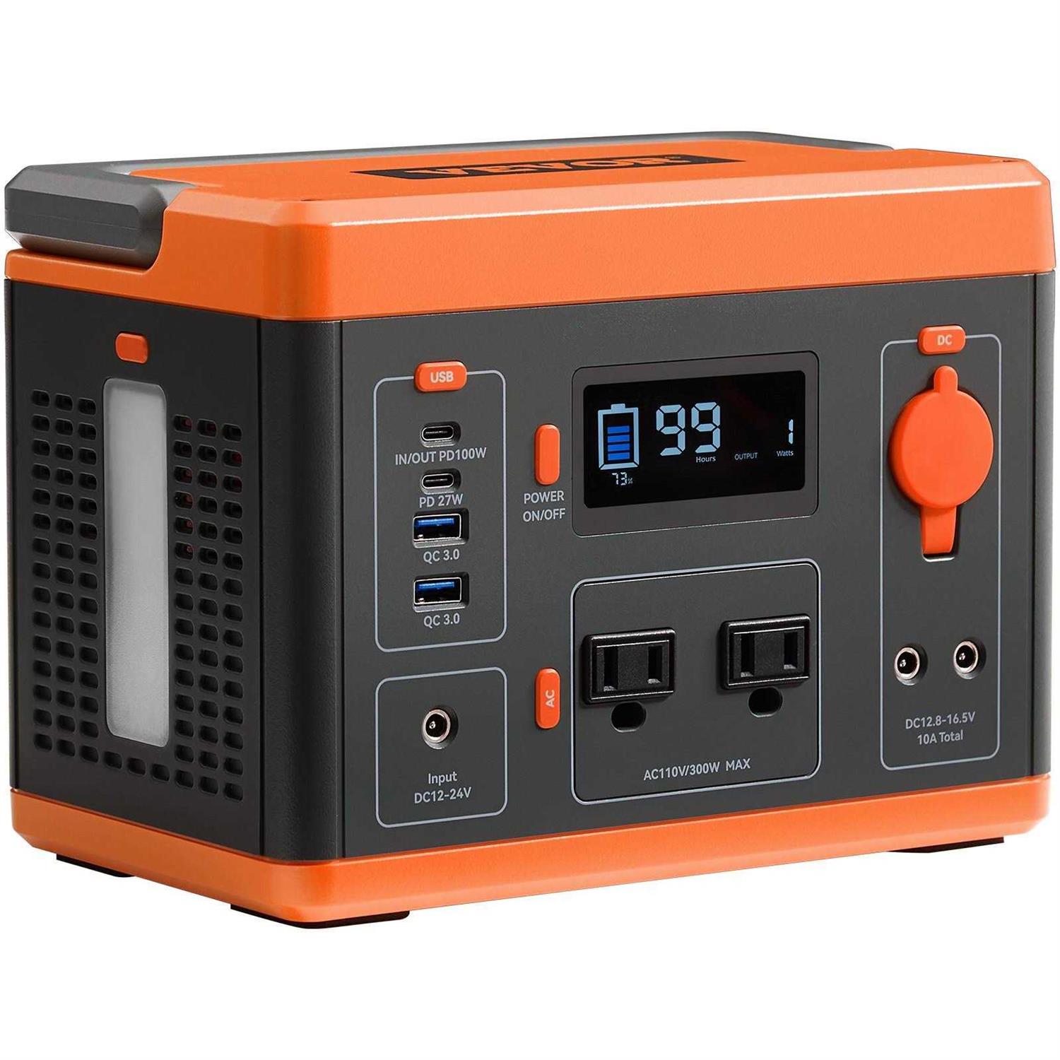 VEVOR Portable Power Station Solar Generator 296Wh 300w Backup Lithium Battery