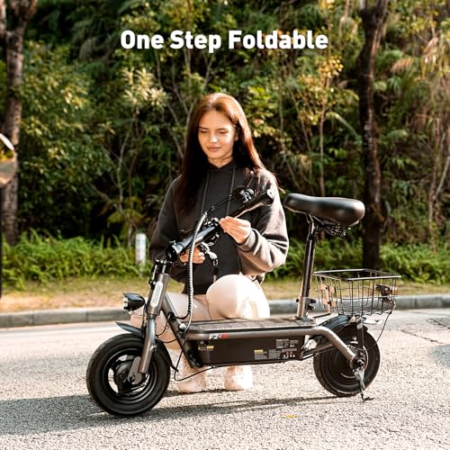 iScooter Electric Scooter with Seat, 37/21 Miles Long Range & 28/19/15.6 MPH Top Speed, 14