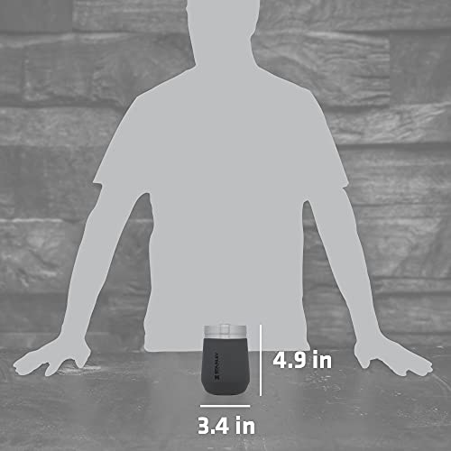 Stanley GO Everyday Wine Tumbler 10 oz | Press Fit Drink Through Lid | Beverage, Coffee, and Cocktail Cup | Insulated Stainless Steel Wine Glass | BPA-Free | Ash