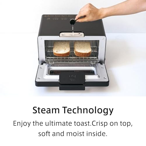 BALMUDA The Toaster | Steam Oven Toaster | 5 Cooking Modes: Sandwich Bread, Artisan Bread, Pizza & Pastry, Oven | Precise Heat Control | Steam Technology | Baking Pan | US Version | Gray