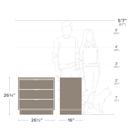 Prepac Sonoma Traditional Tall Nightstand Side Table with 3 Drawers, Functional Tall 3-Drawer Bedside Table 16