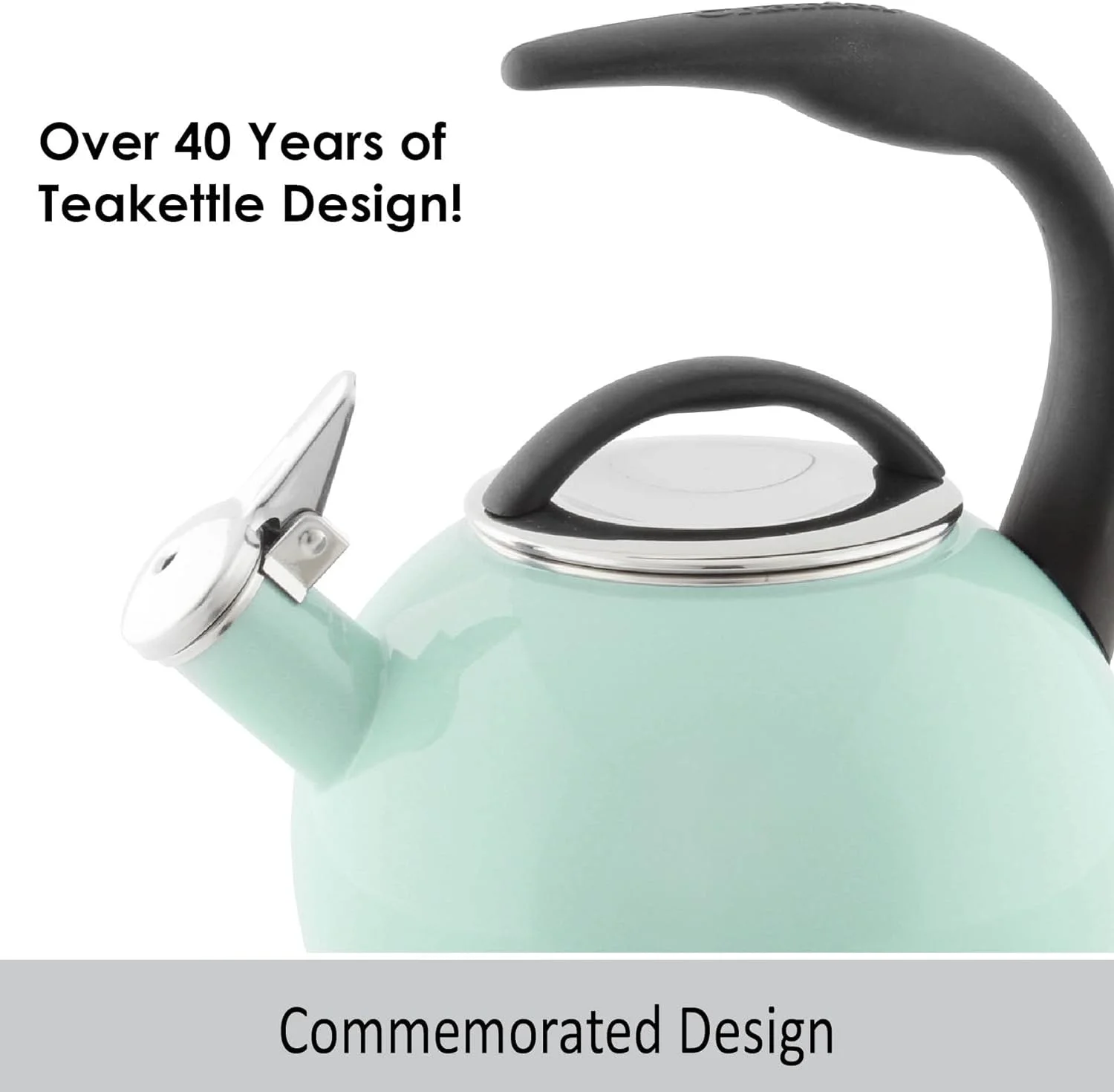 Anniversary Enamel On Steel Whistling Tea Kettle, 2 Quart (Sage Green)