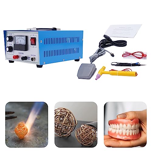 50A 110V Blue Jewelry Welding Machine Professional Spot Welder for Gold, Silver Portable Welder with Adjustable Power, Foot Pedal and US Plug Compact Tool for Jewelry Repair, Metal Crafts.