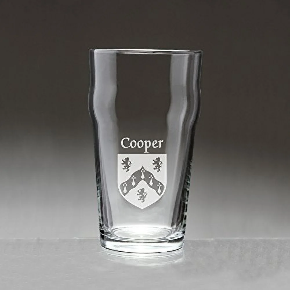 Cooper Irish Coat of Arms Pub Glasses - Set of 4 (Sand Etched)