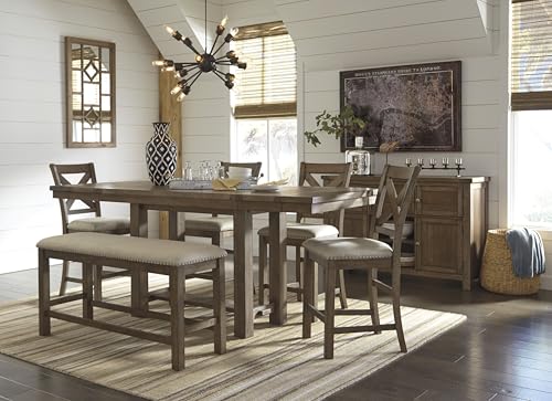 Signature Design by Ashley Robbinsdale Casual Removable Center Leaf Dining Extension Table with Trestle Base, White