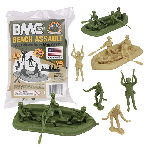 BMC Classic Marx US Soldier Plastic Army Men - WW2 Soldier Figures Made in USA