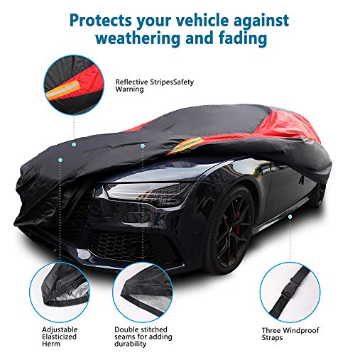 Car Cover Waterproof All Weather Windproof Snowproof UV Protection Outdoor Indoor Full car Cover, Universal Fit for Sedan (Fit Sedan Length 186-193 inch)