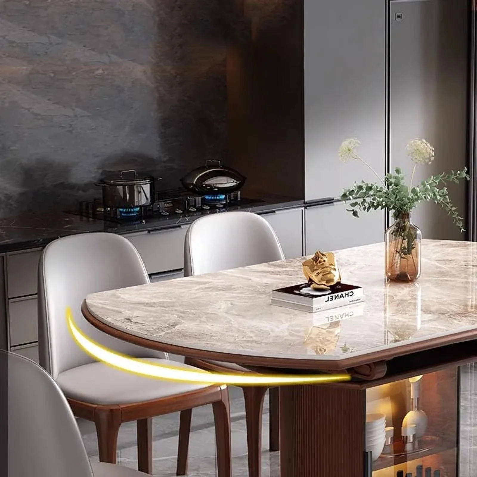 Center Hotel Round Dining Table Luxury Rustic Mobile Folding Kitchen Coffee Dining Table Luxury Table A Manger Furniture HDH