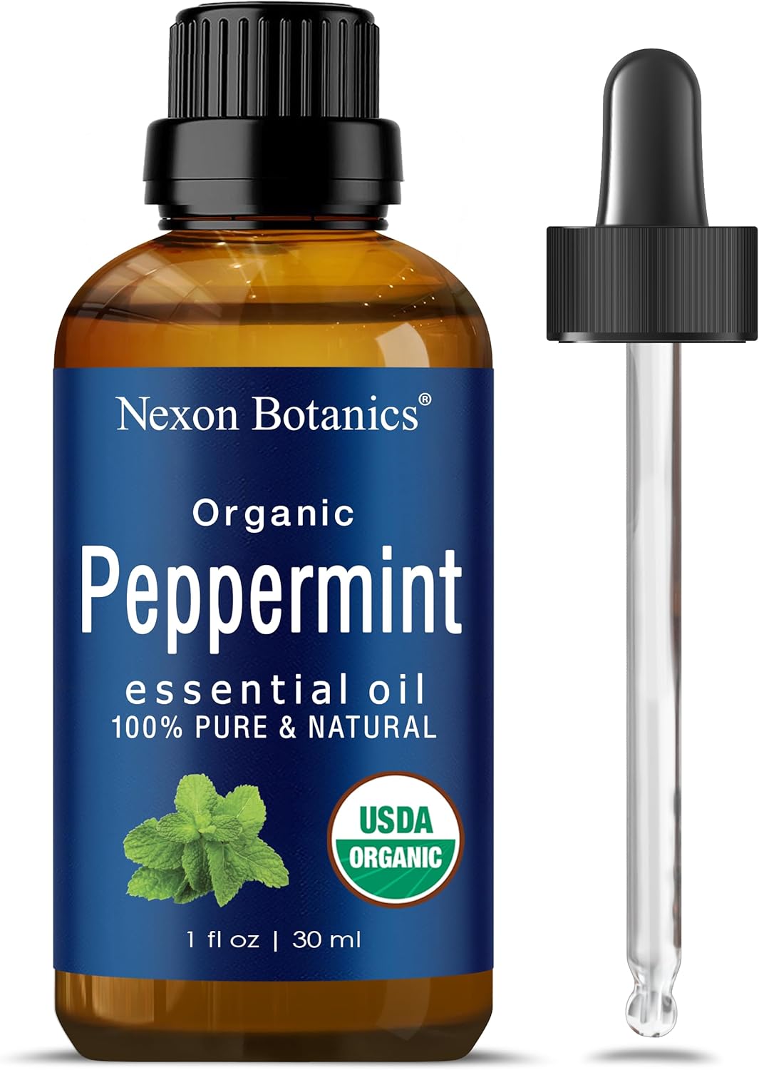 Organic Peppermint Essential Oil 30 ml - 100% Pure Peppermint Oil for Diffuser -Natural, Undiluted Menthol Oil for Hair Care - Mint Oil for Skin Care - Pure Essential Oils Peppermint - Nexon Botanics