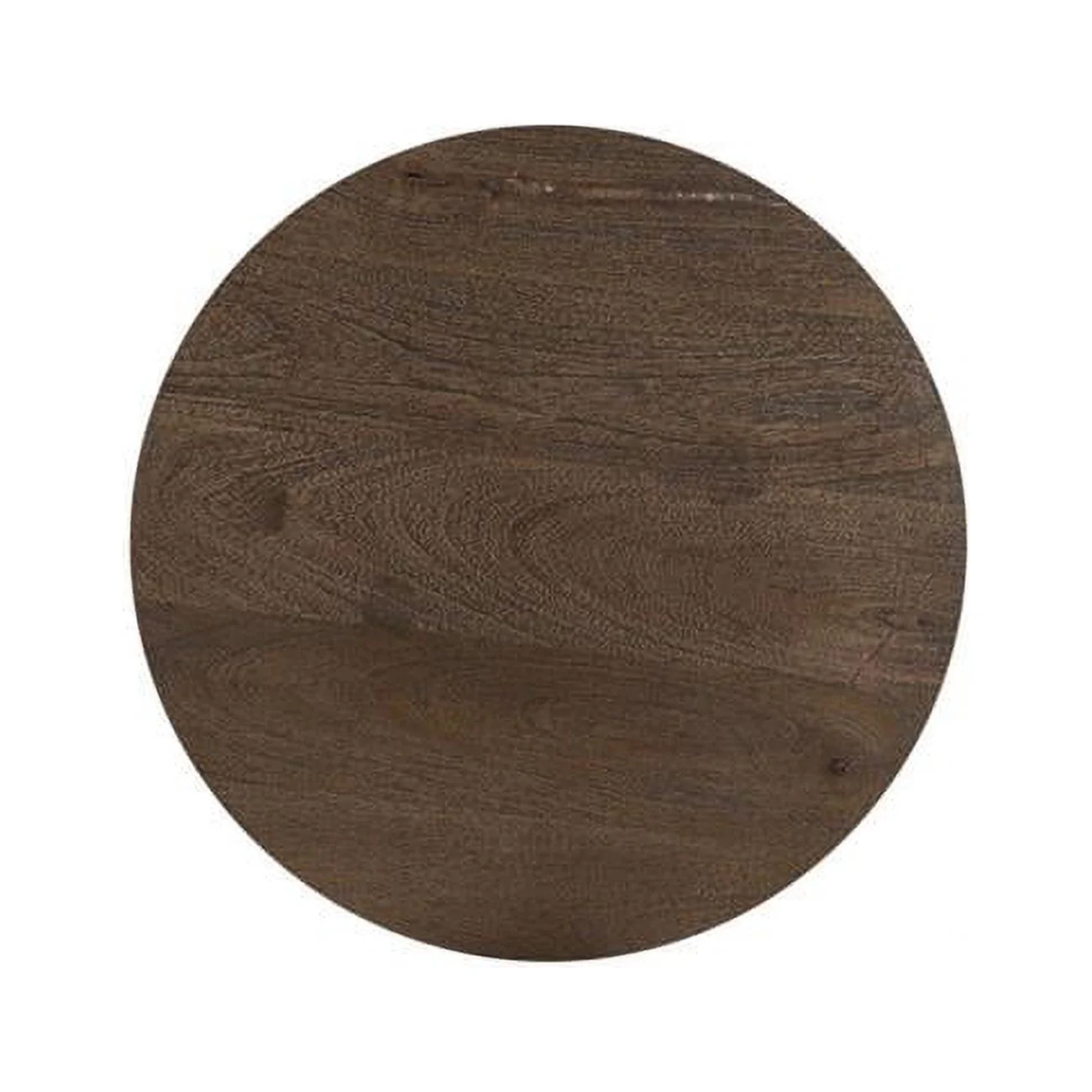 HomeRoots 521945 18 in. Dark Brown Solid Wood Round End Table