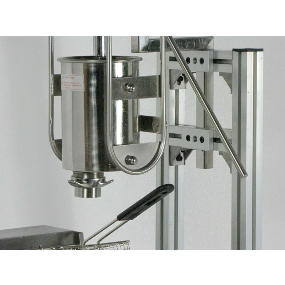 INTBUYING 5L Commercial Vertical Spanish Churros Machine with 12L Deep Fryer 220V 5KW