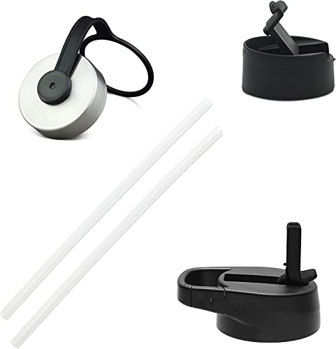 IRON °FLASK Camping & Hiking Hydration Flask with 3 Lids - Stainless Steel, Double Walled & Vacuum Insulated Water Bottle - Leak Proof & BPA Free (Midnight Black, Straw - 40 oz)