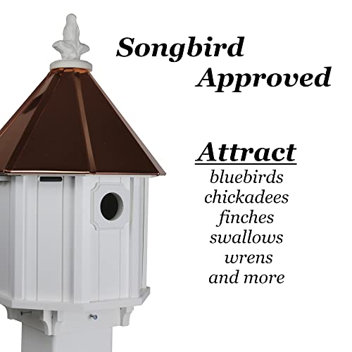 Bluebird Songbird Duplex Bird House with Copper Roof, Made in The USA (H8C) (4