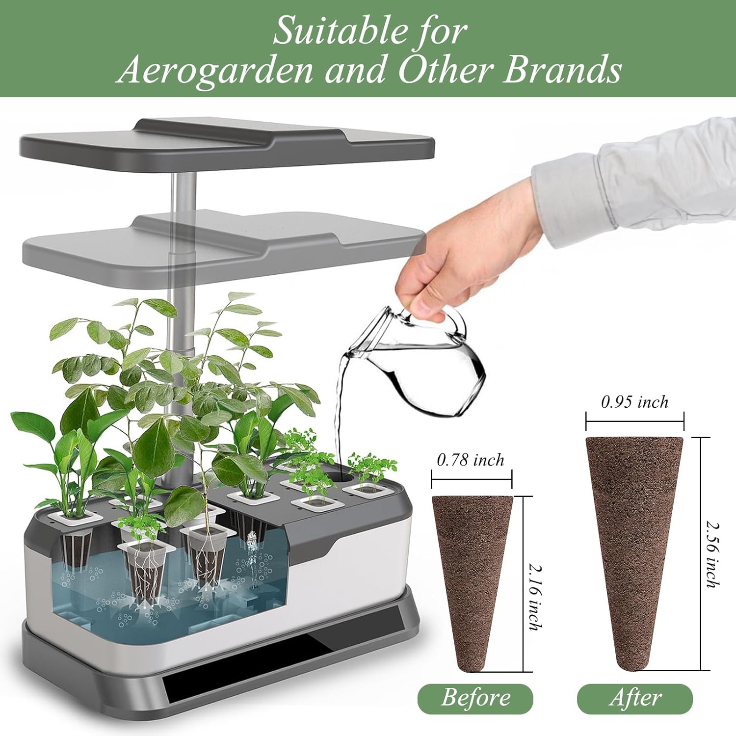 133-Pack Hydroponic Grow Sponges kit - Replacement Seed Starter Pods Compatible with AeroGarden - Boost Root Growth - Ideal for Indoor Gardening - includes 12 Tags & 1 Tweezer