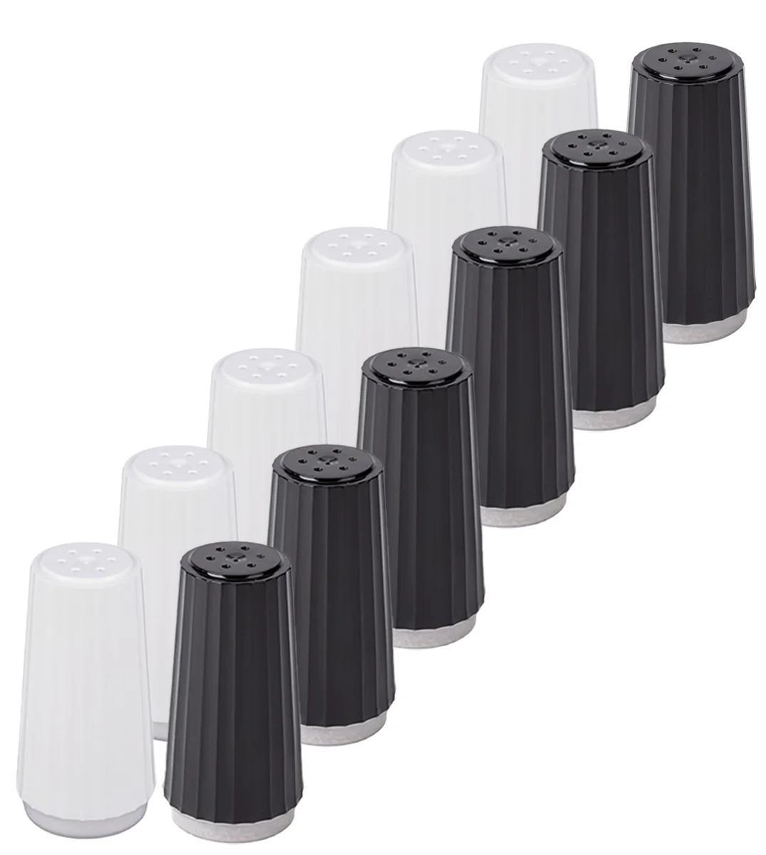 The Seasonal Shop Plastic Disposable Salt and Pepper Shakers Bulk 12 Piece Prefilled Salt & Pepper Shaker Set | 6 Pairs Perfect for Camping, Reunions, Weddings, Catering and Parties