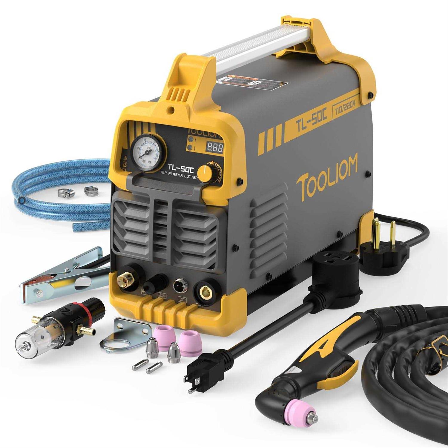 TOOLIOM 50A Non-Touch Pilot Arc Air Plasma Cutter Dual Voltage 110v/220v Igbt Inverter Metal Cutting Machine 1/2 Clean Cut - Shop Hardware Tools Online Store