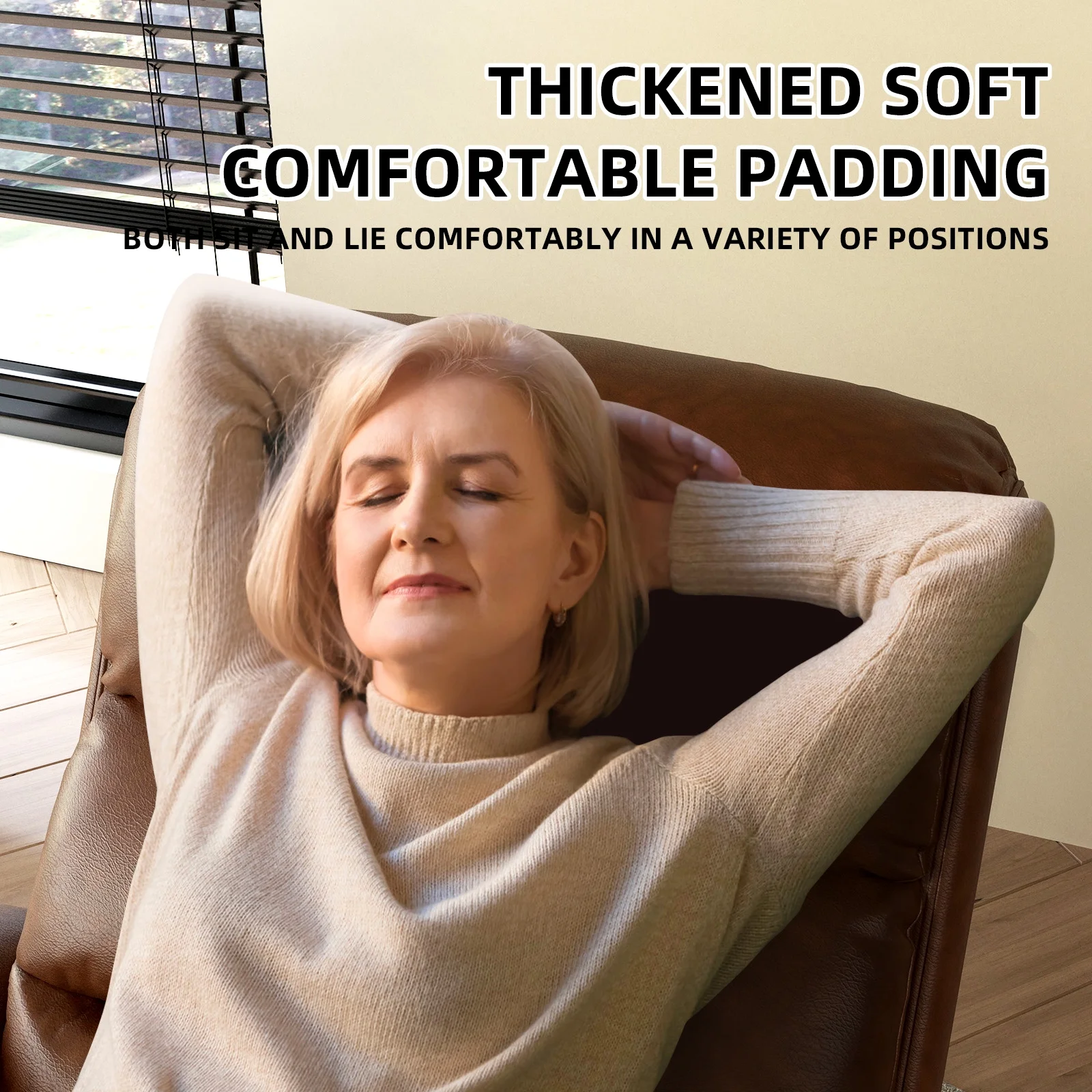 TOBILI Electric Large Power Lift Recliner with Massage and Heat PU Brown