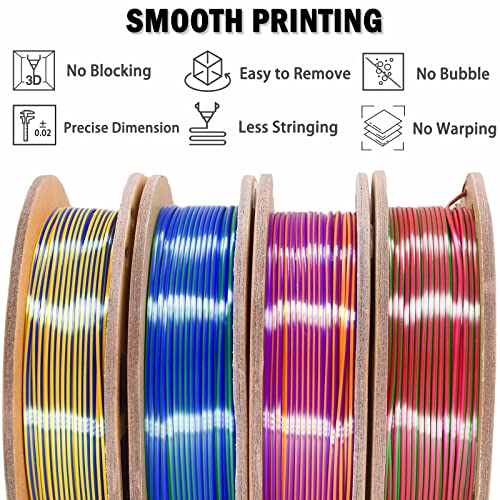OVV3D Wood 3D Printer Filament Bundle - Wood PLA Filament 1.75mm, 200g x 4 Pack (Walnut, Oak, Cherry, Teak)