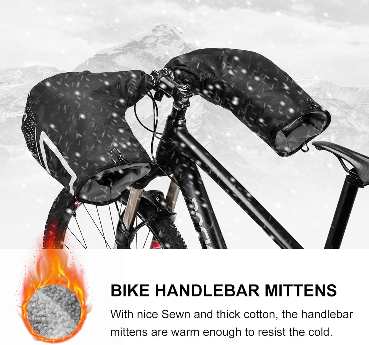 ROCKBROS Handlebar Mittens Mountain Bike Bicycle Bar Mitts Winter Cycling Jackets for Men