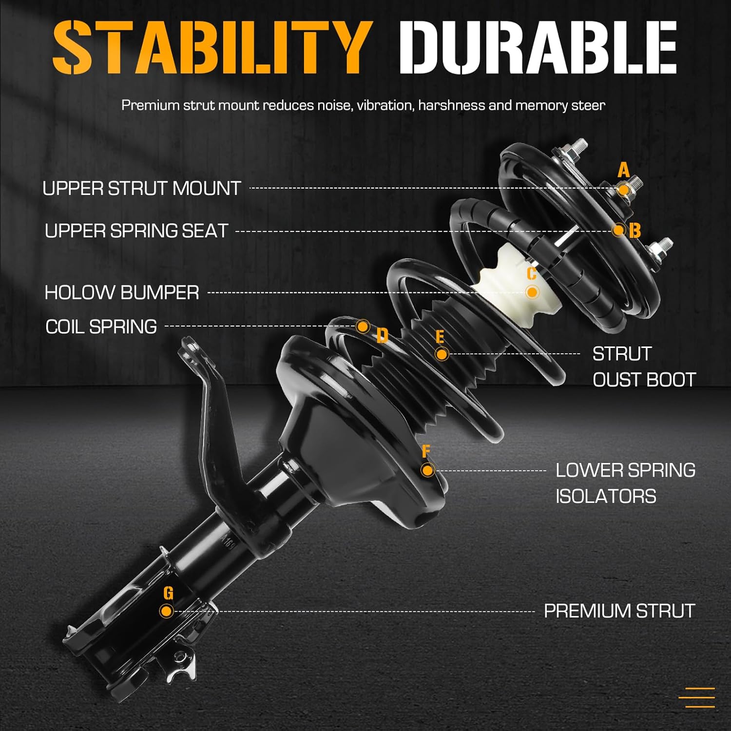 Front & Rear Left Right Complete Strut Spring Shock Absorber Fits for Honda Element 2.4L 2003-2011, Replace 171101L 171101R 172135 172136 4PCS