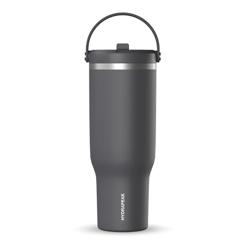 Hydrapeak Nomad 24 oz Tumbler with Handle and Straw Lid, Leakproof, Double Insulated, 24oz Cup Stainless Steel (Blush)