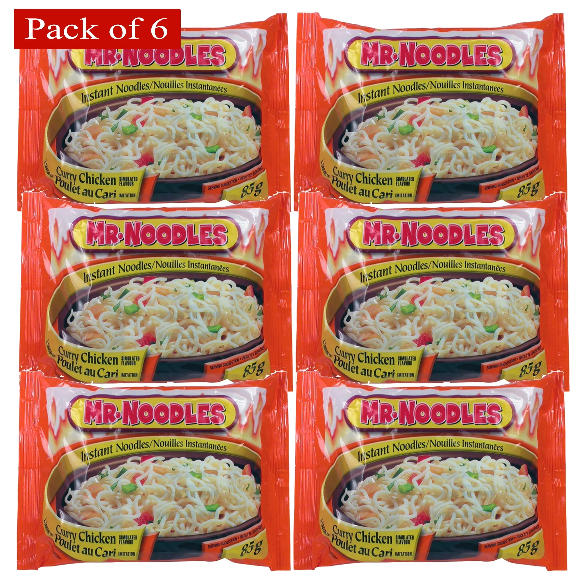 Mr. Noodles Curry Chicken Flat 85g (Pack of 6)