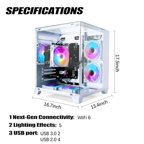 LXZ Desktop Computer, R5 5600G, 4.4GHz, 16GB DDR4, 1TB NVMe SSD