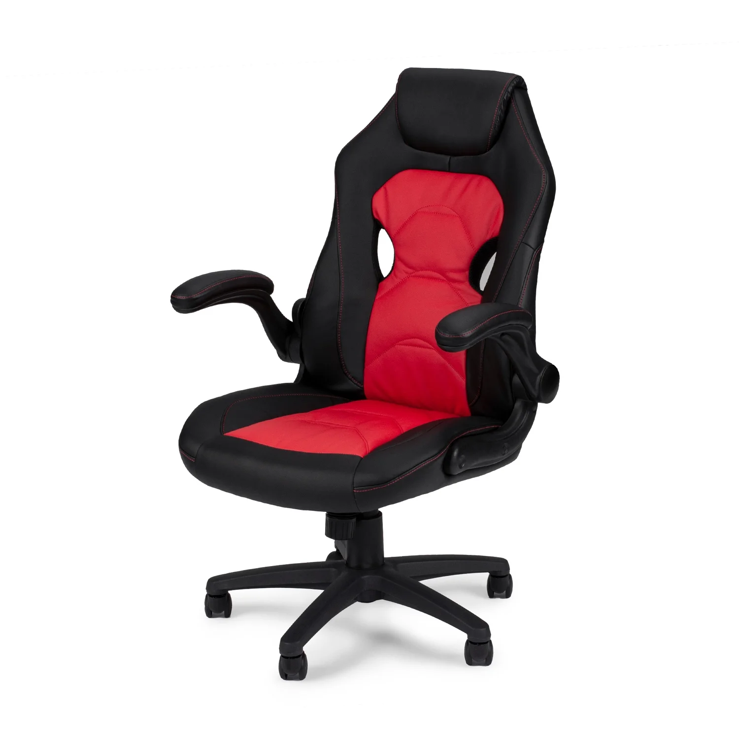 Maykoosh City Chic Furniture Faux Leather Office Chair in Black and Red