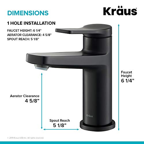 KRAUS Indy Single Handle One Hole Bathroom Sink Faucet in Chrome, KBF-1411CH