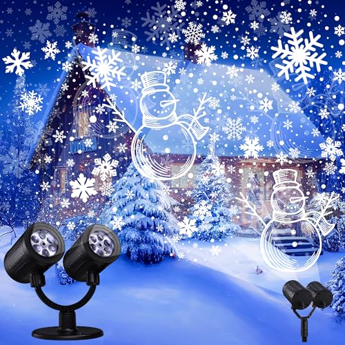 Toodour Halloween Projector Lights Outdoor, Double Head Dynamic Halloween Lights Projector with Timer, Waterproof Devil Face Indoor Outdoor Decorations Light for Home Window Wall Decor
