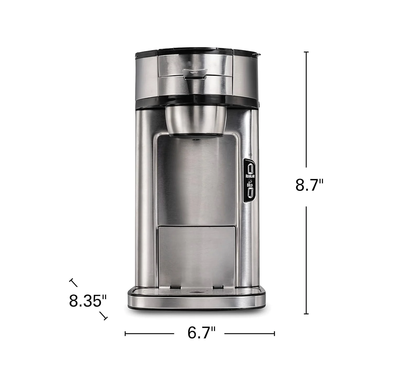 Single Serve Coffee Maker & Fast Grounds Brewer, Brews in Minutes, 8-14oz. Cups, Stainless Steel